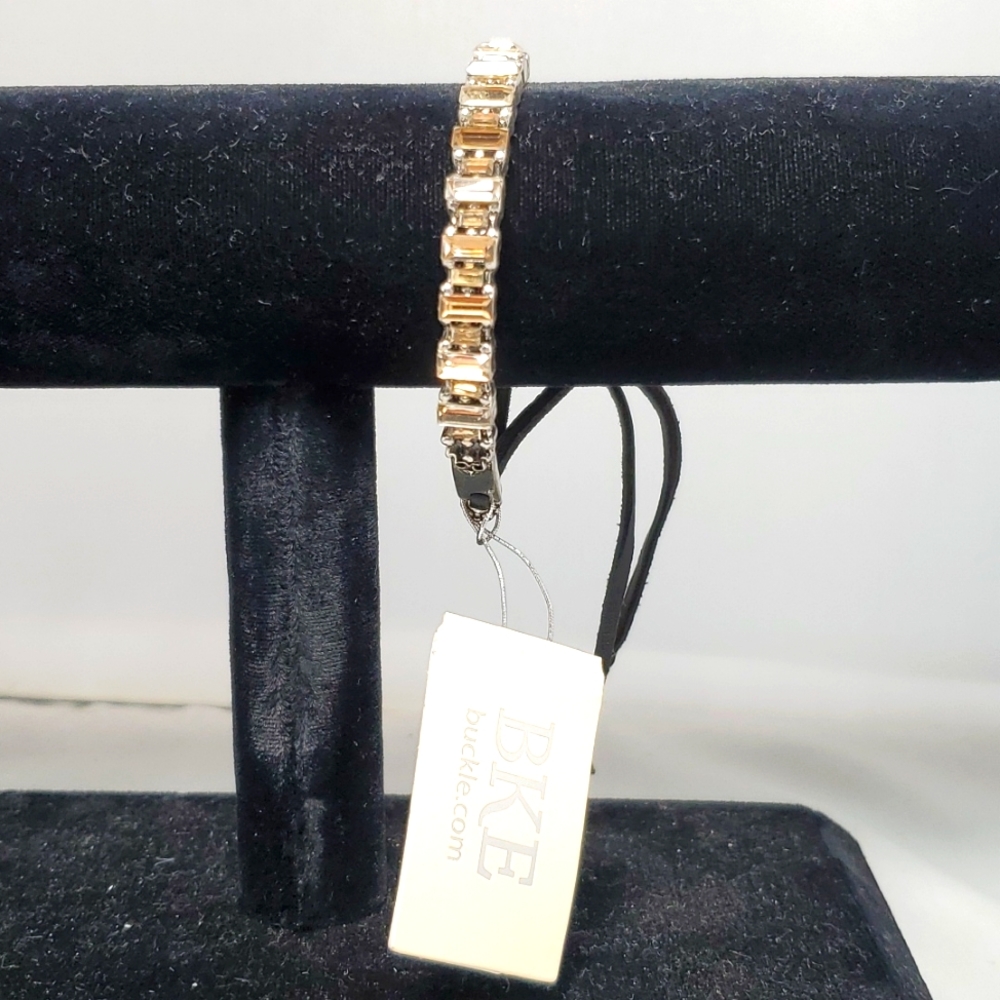 Bke slider bracelet rhinestones and black cord